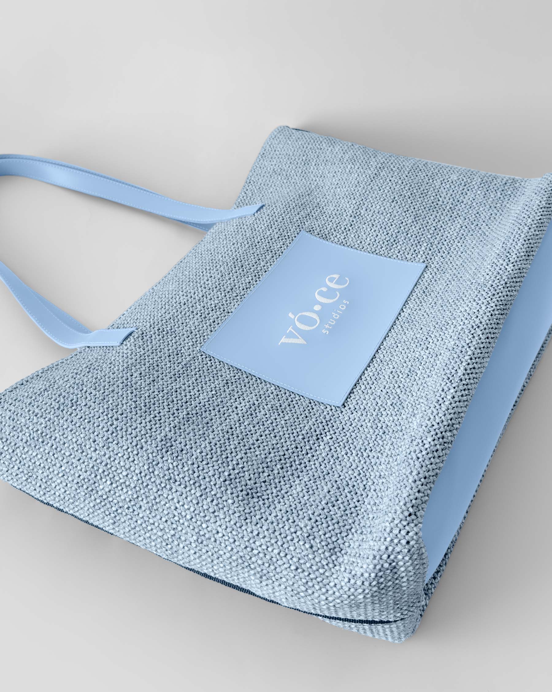 Hasır Çanta – Pastel Blue