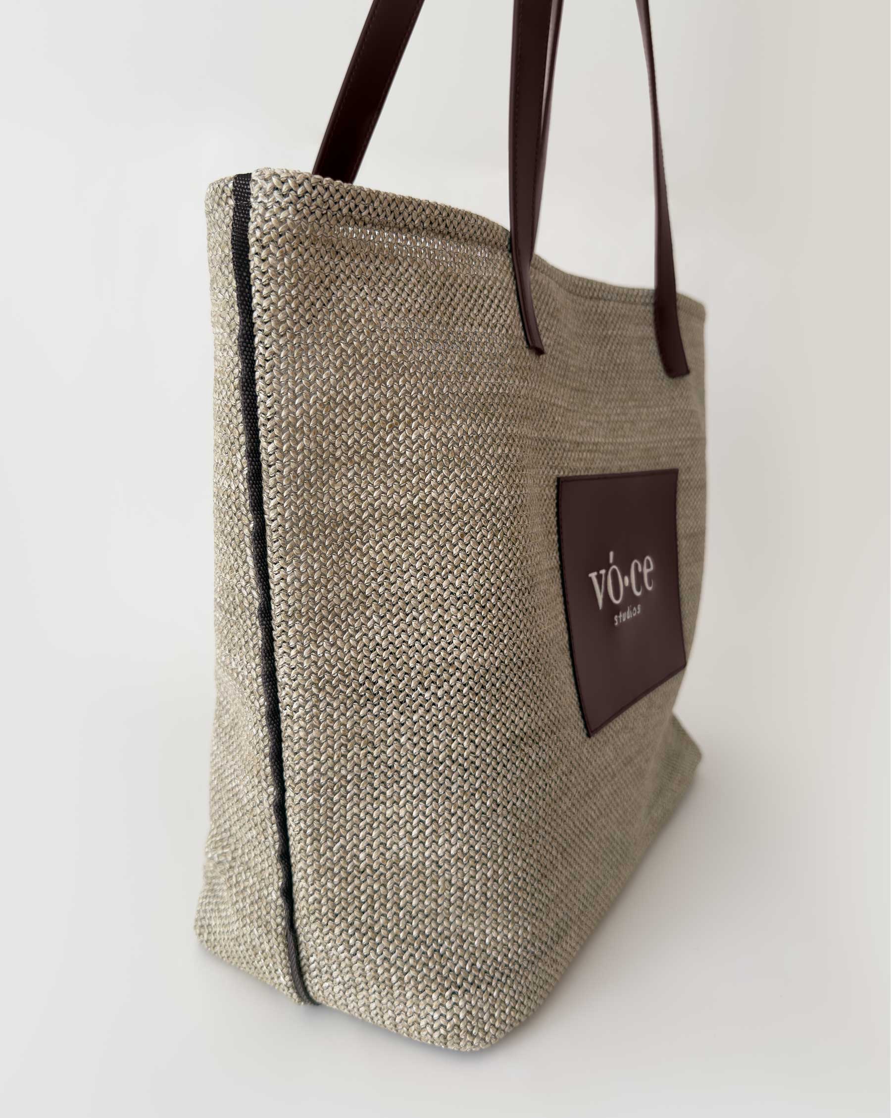 Hasır Çanta – Nude Brown